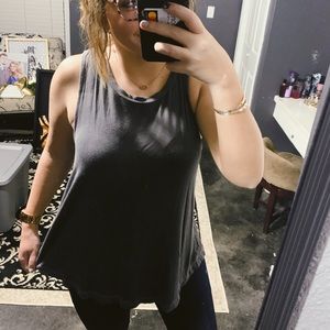 grey american eagle soft & sexy razor back tank